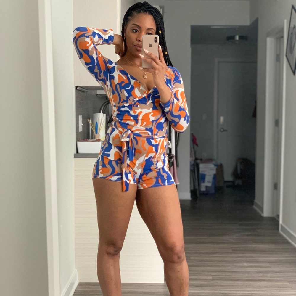 Colorful Camo Lightweight Romper